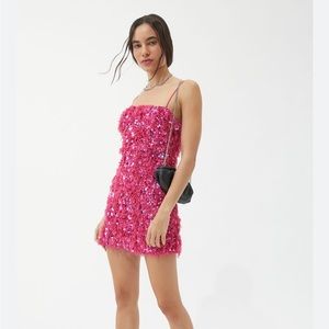 Urban Outfitters Camila Sequin Feather Dress